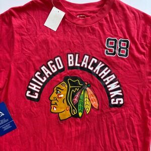 NHL Chicago Blackhawks Men's Small Red‎ Jersey Style Short Sleeve Tee #98 Bedard